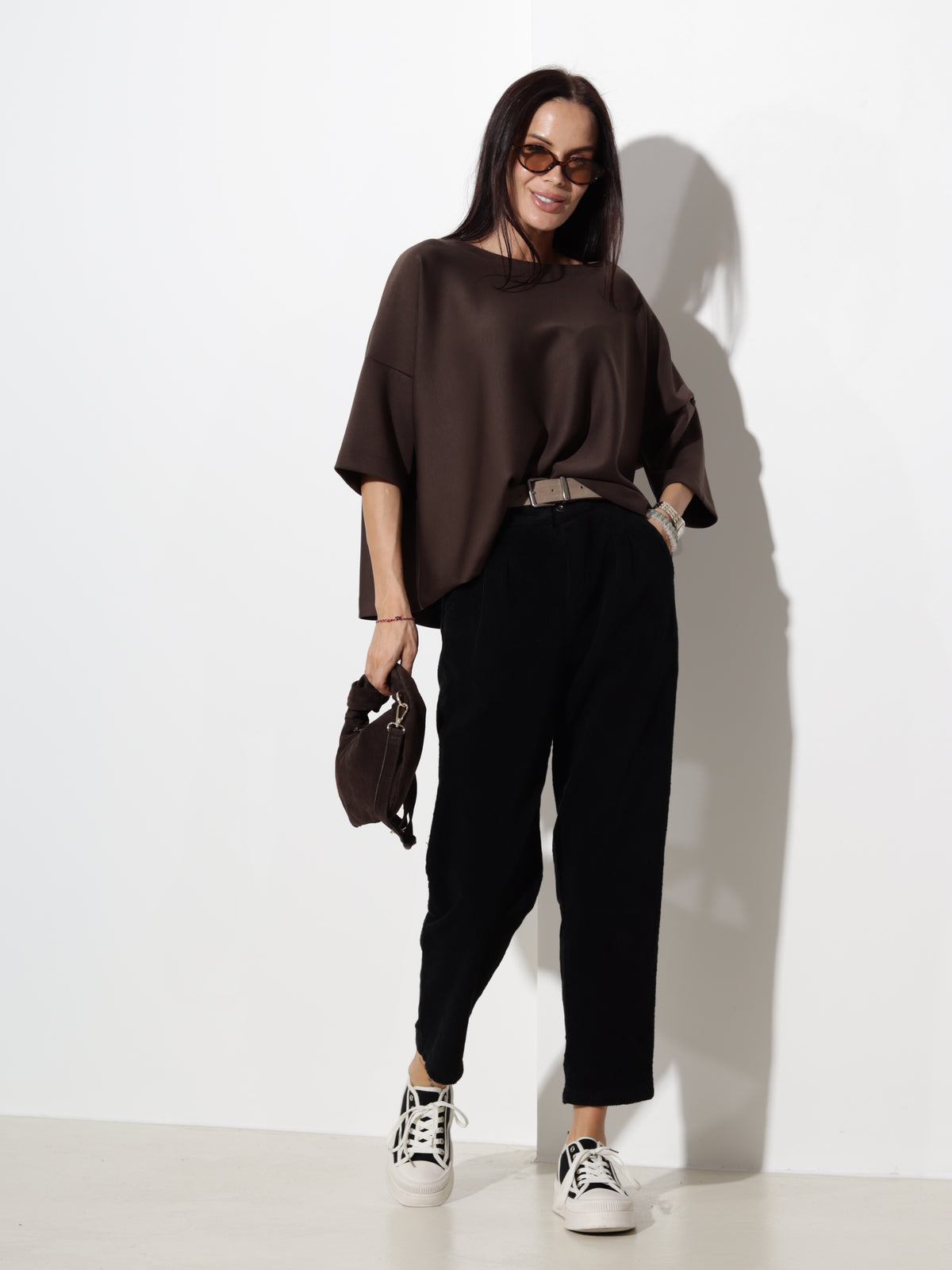 Brūns oversize tipa tops- 20612