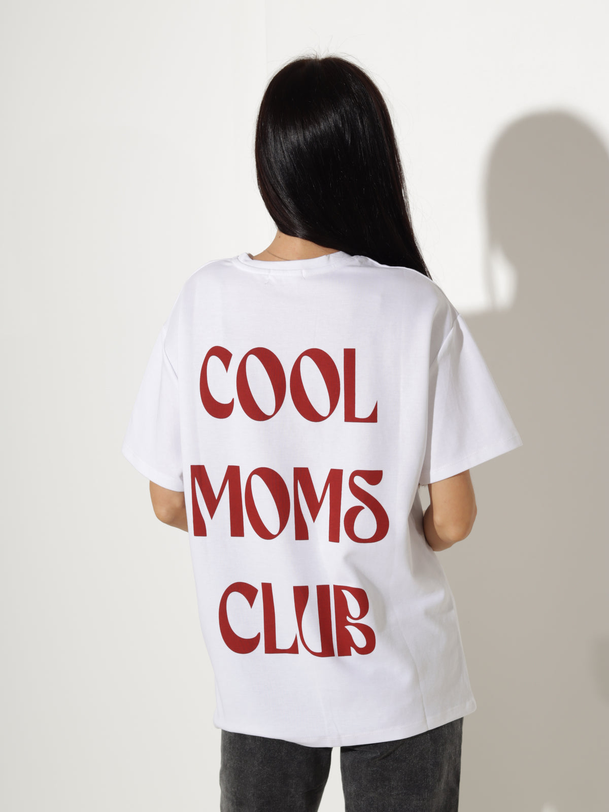 Balts T-krekls / tops "Cool moms club" - 20339