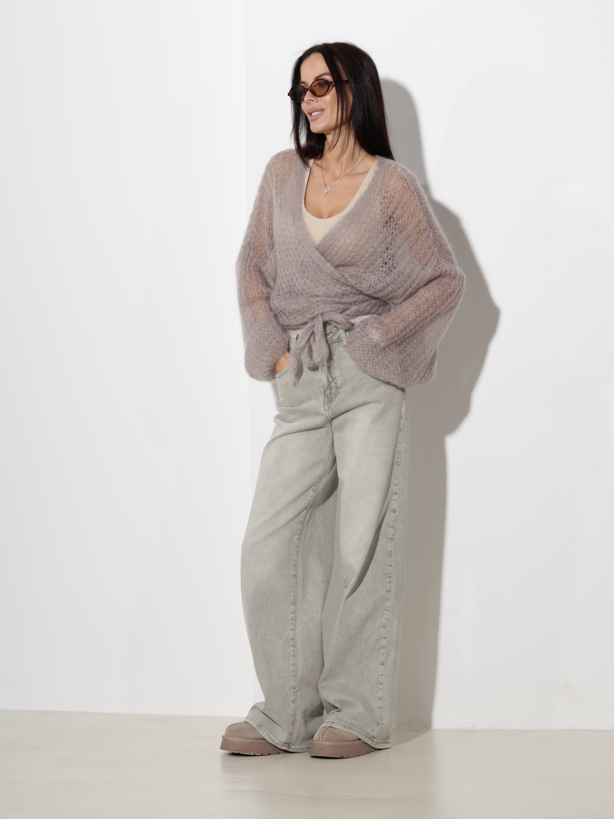 Taupe jaka, mohēra 'Wrap efekta' - 21400