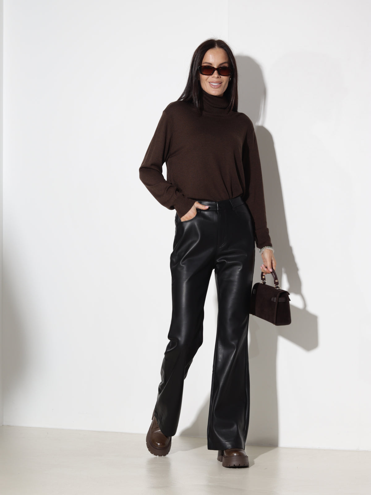 Šoko tops ar augstu apkakli, sastāvā kašmirs - 21467