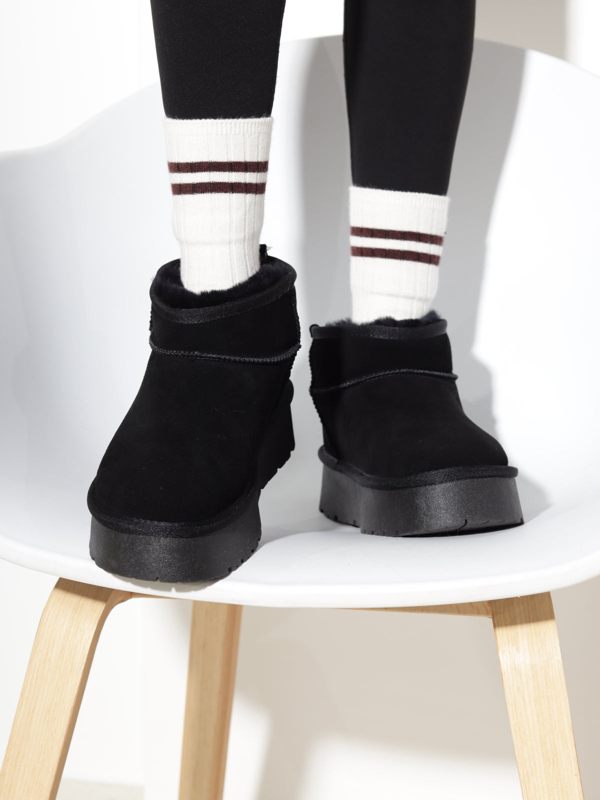 Melni, d/zamšādas 'UGG' tipa zābaki - 21201