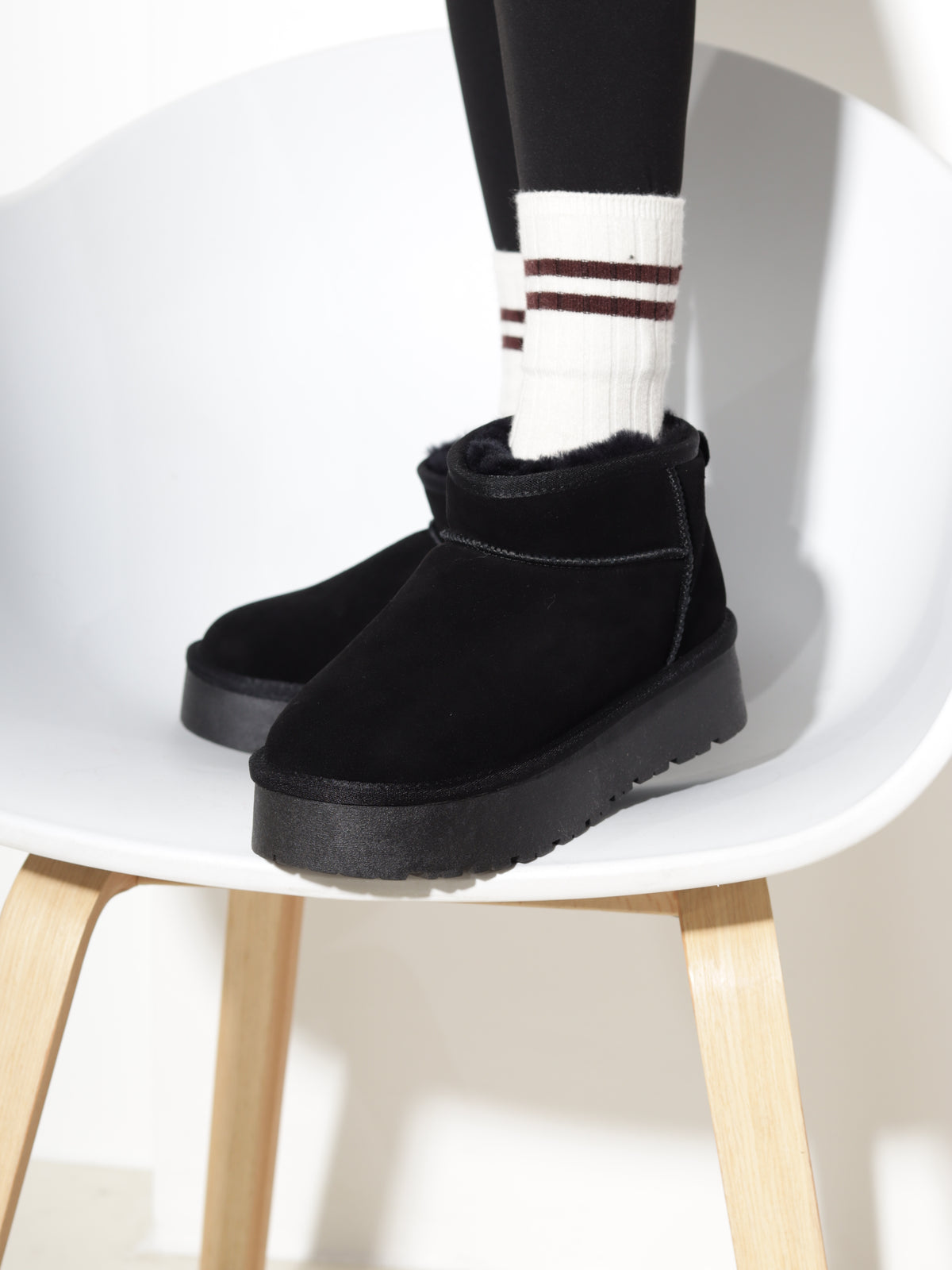 Melni, d/zamšādas 'UGG' tipa zābaki - 21201