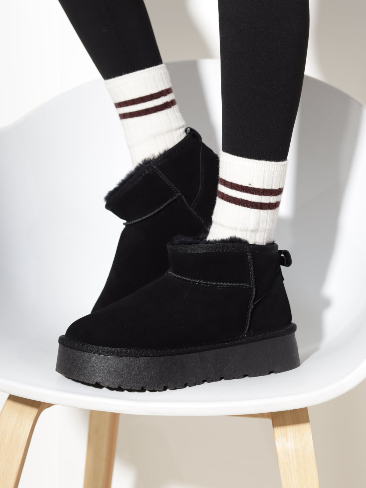 Melni, d/zamšādas 'UGG' tipa zābaki - 21201