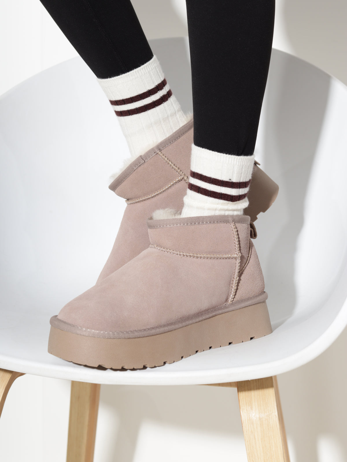 Bēši, d/zamšādas 'UGG' tipa zābaki - 21202