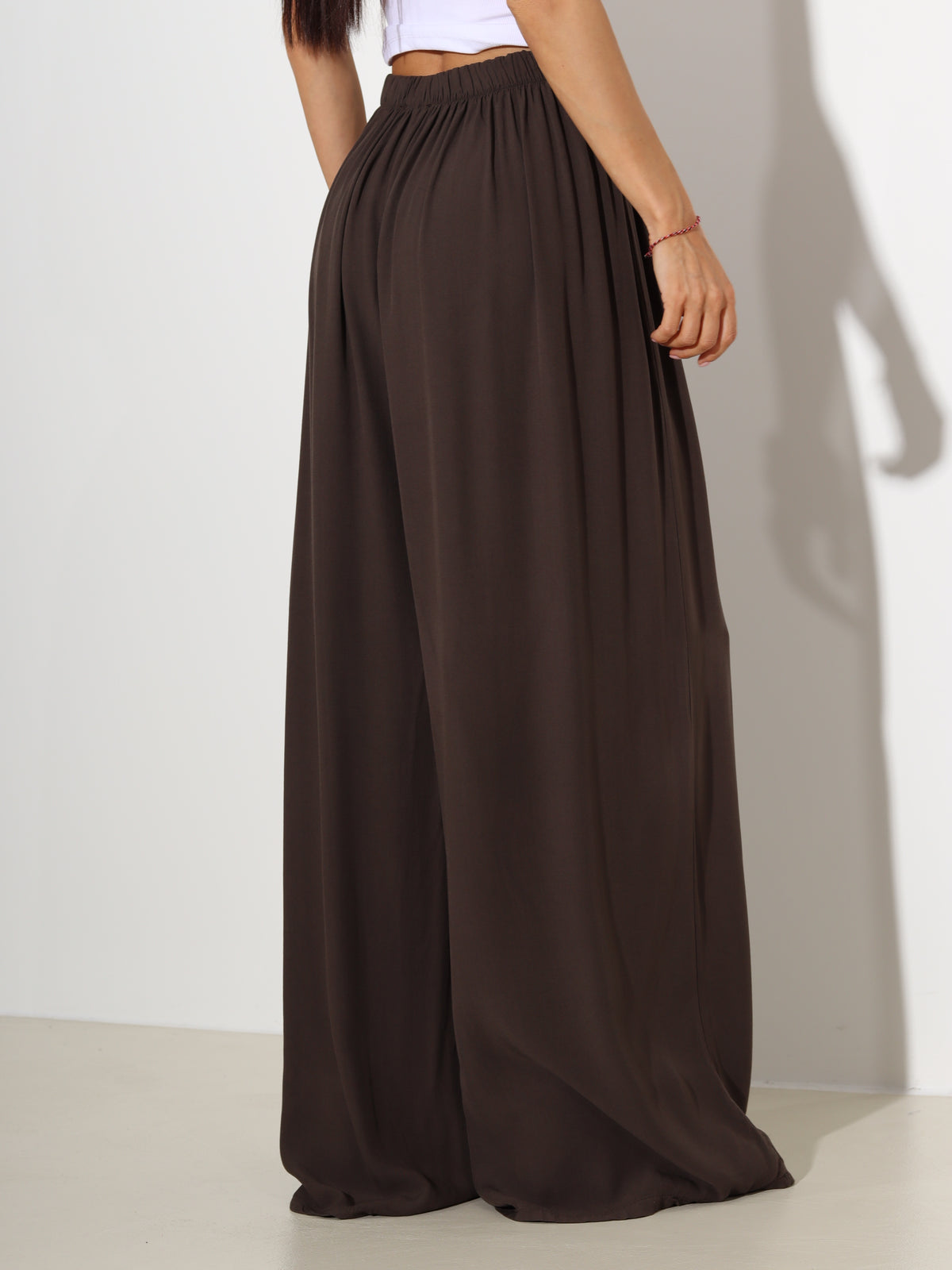 Brūnas viskozes bikses "Basic" - 20205