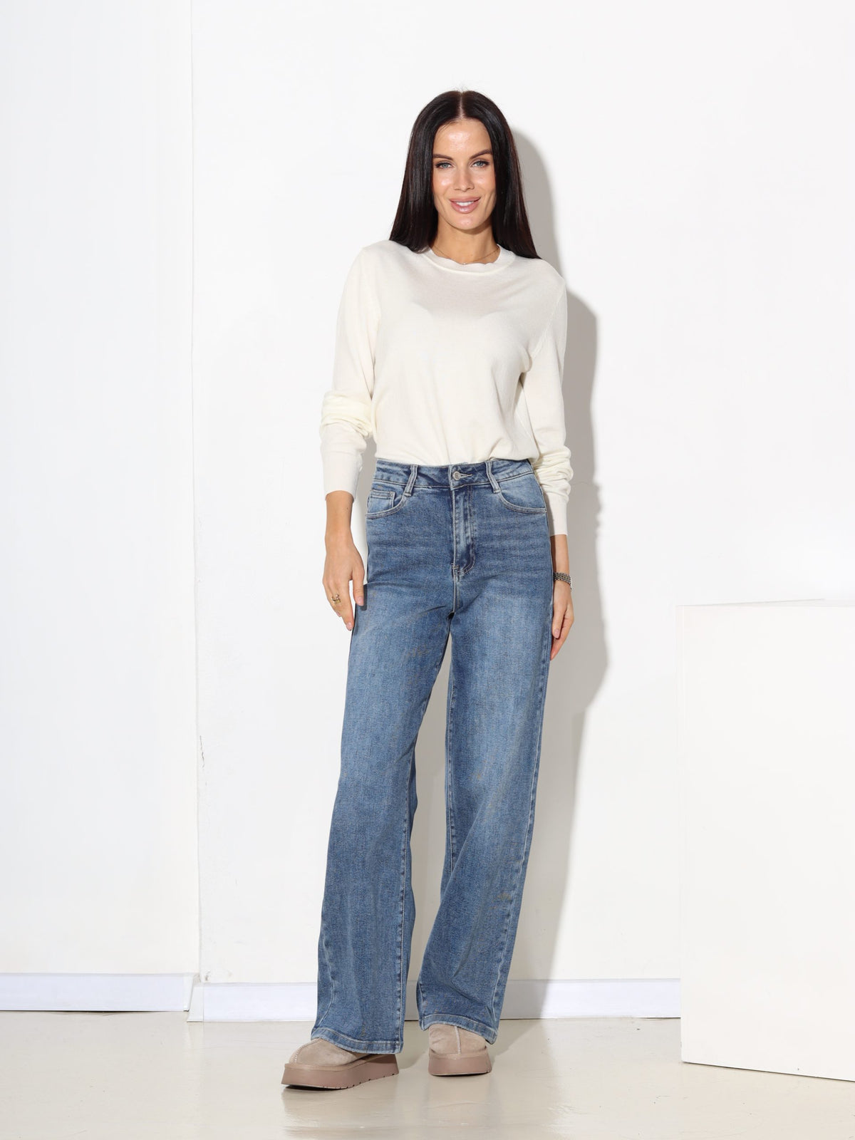 Zilas džinsa bikses 'Full length' modelis (Laulia) - 17224