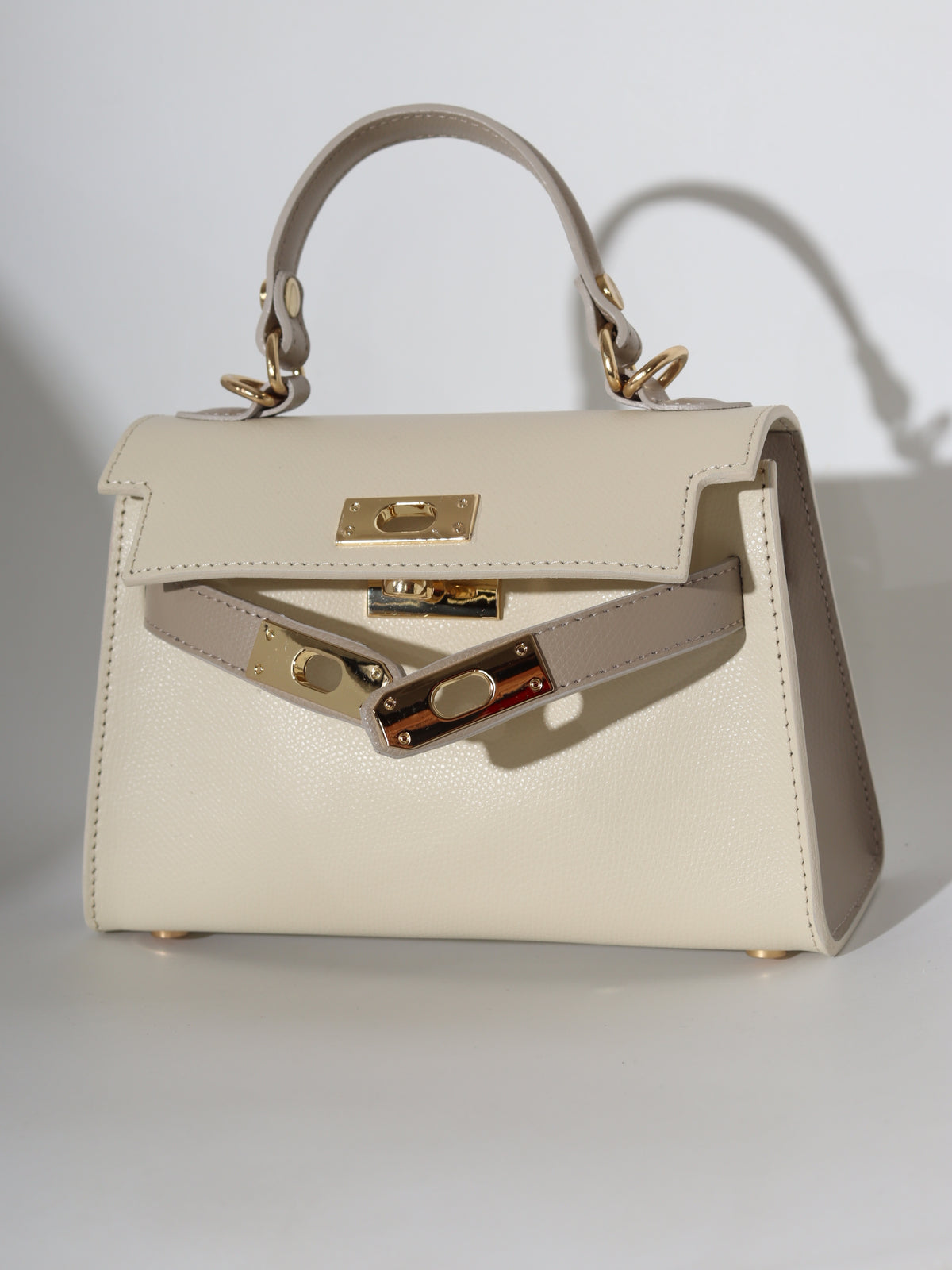 Bēša+taupe, d/ā soma "Mini klasika" - 18365