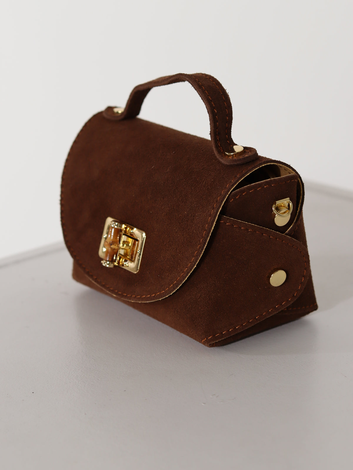 Camel/brūna d/zamšādas mini stilizēta soma - 18093