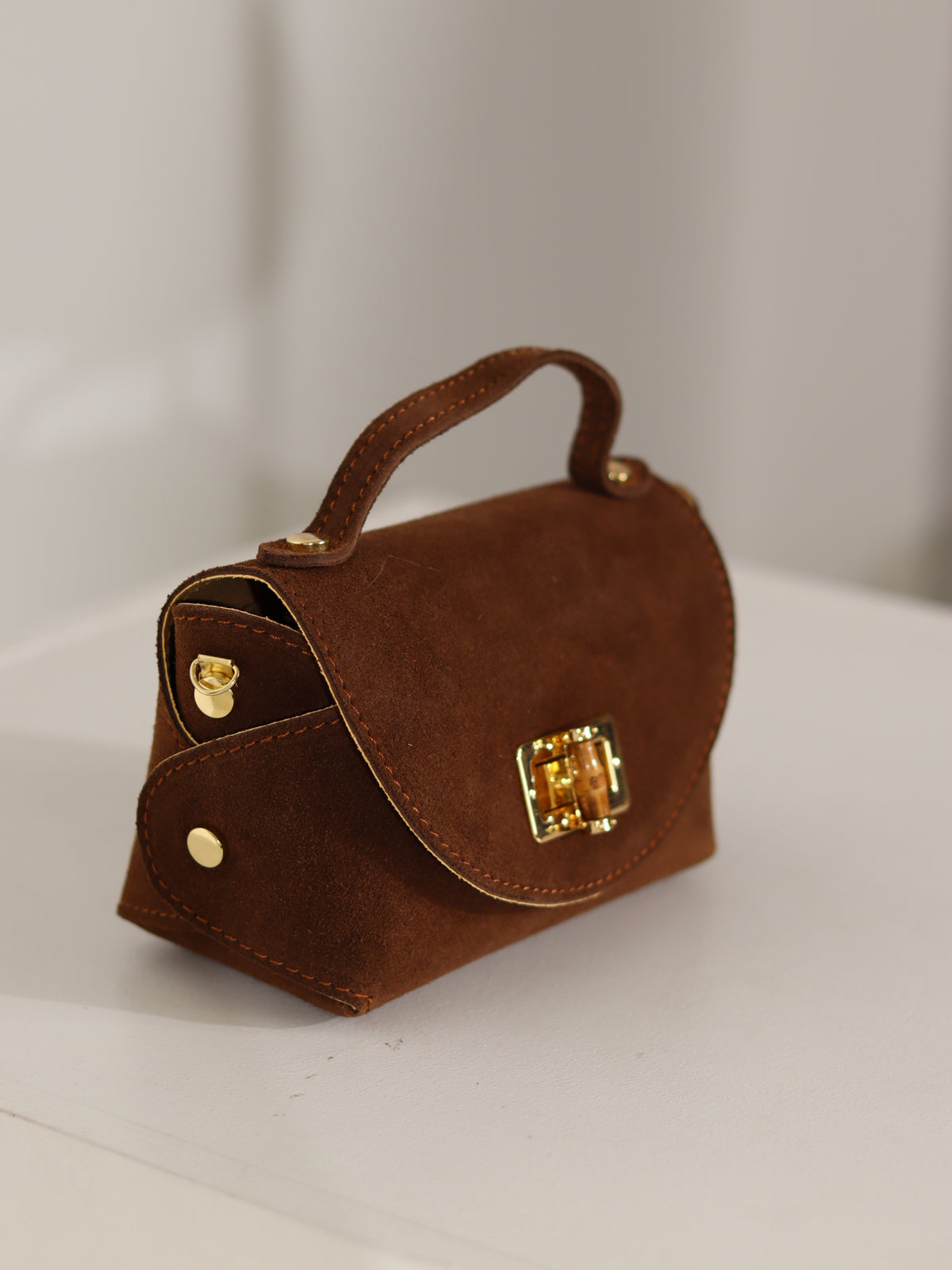 Camel/brūna d/zamšādas mini stilizēta soma - 18093
