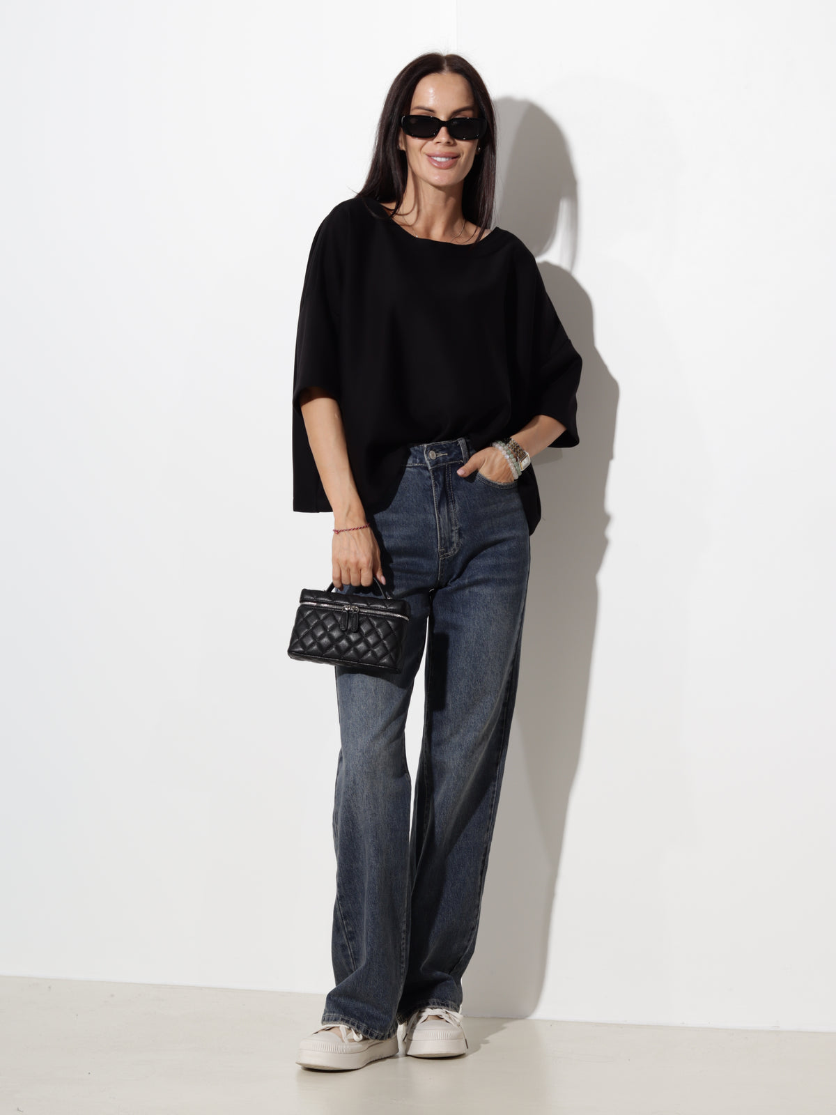 Melns oversize tipa tops- 20611