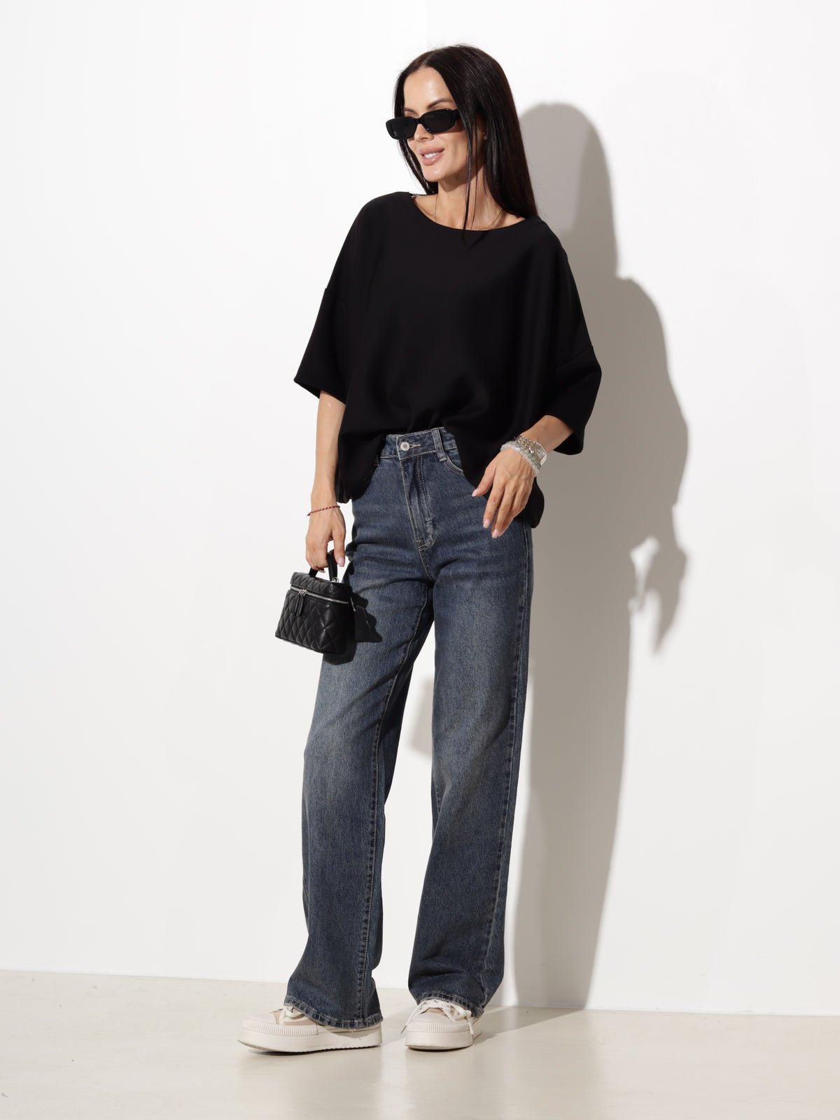 Melns oversize tipa tops- 20611