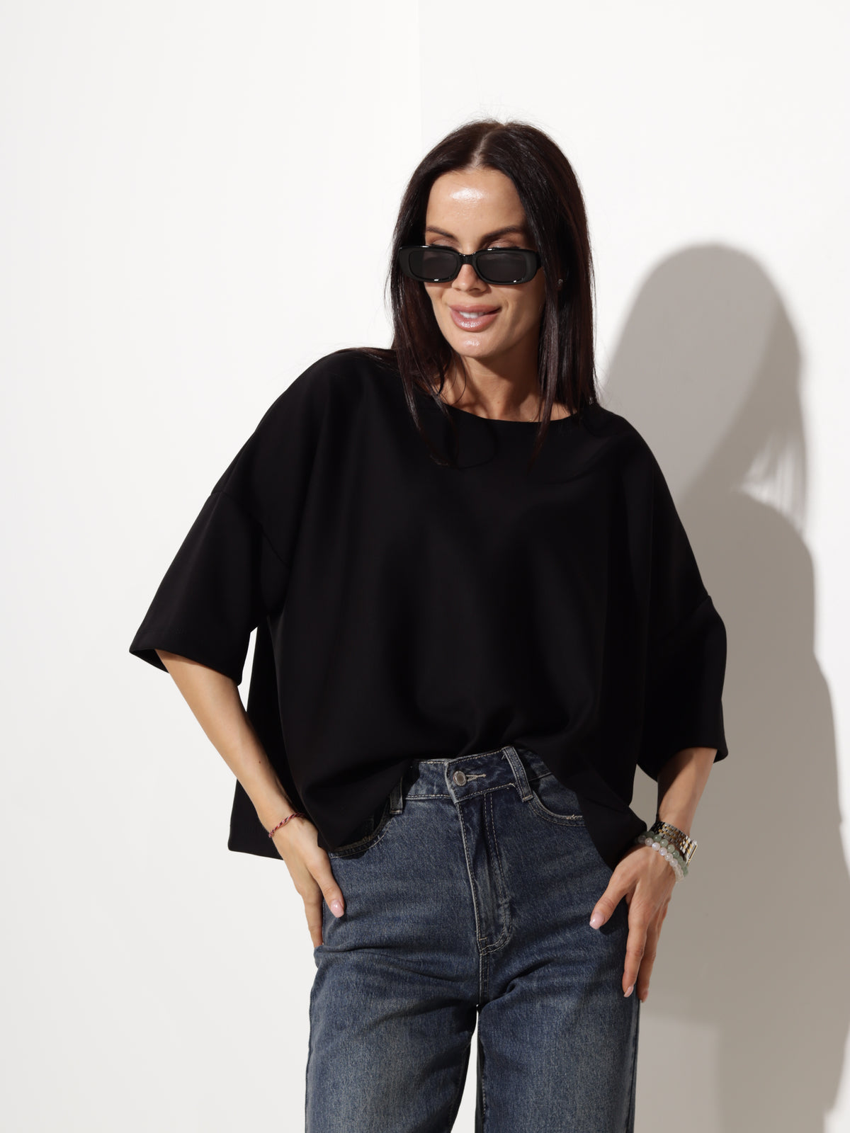 Melns oversize tipa tops- 20611