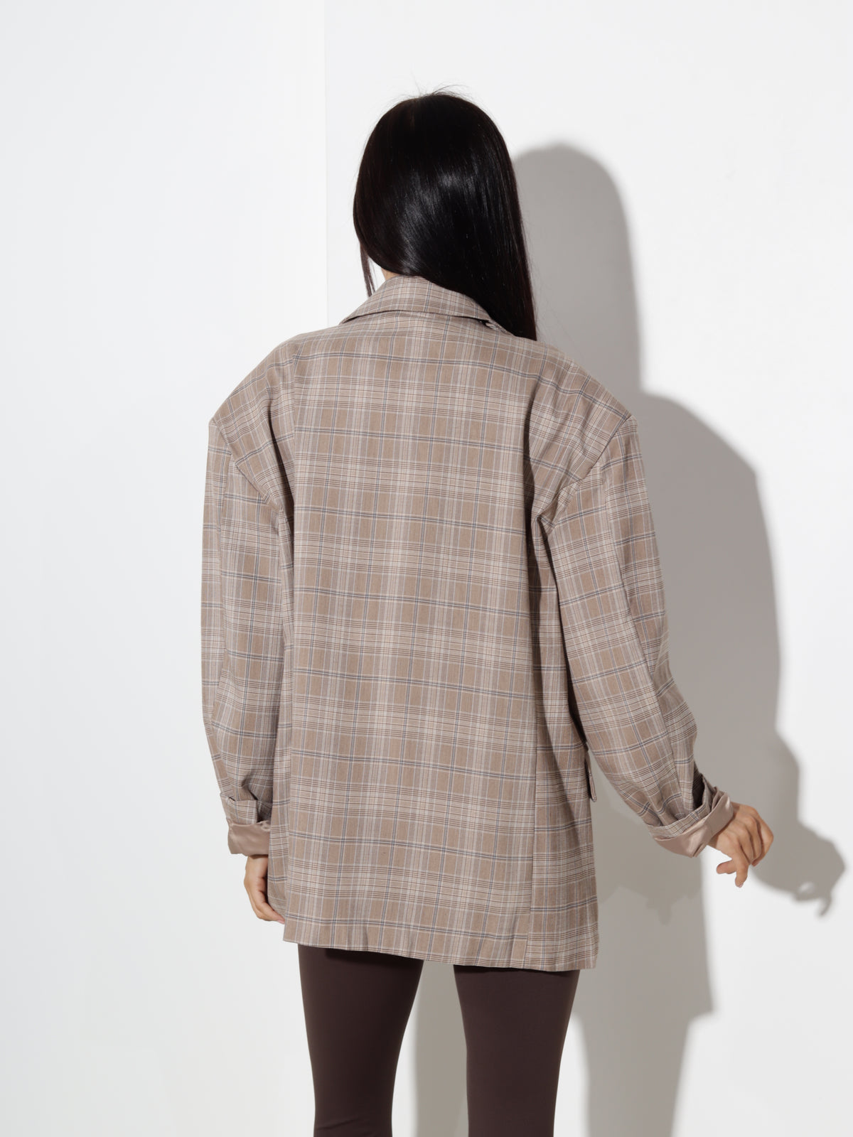 Bēša/ rūtaina žakete 'oversize' - 21315