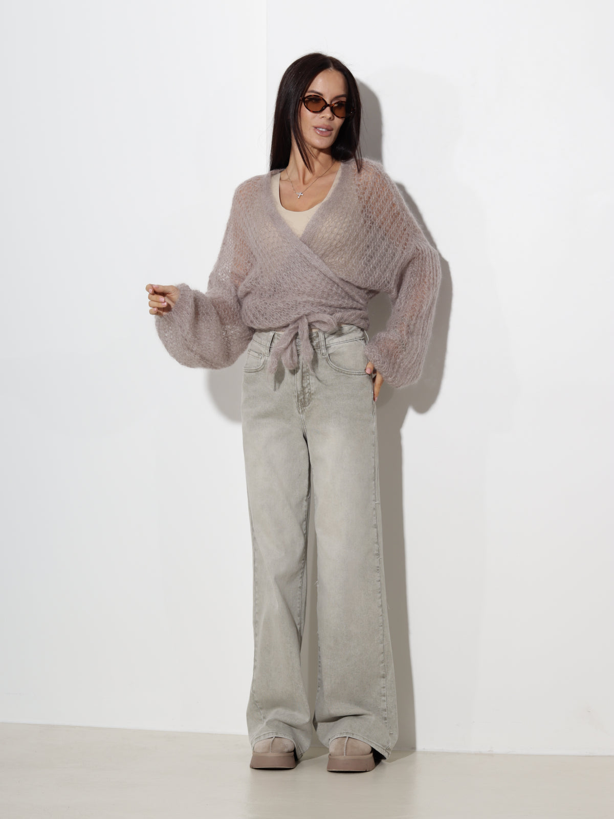 Taupe jaka, mohēra 'Wrap efekta' - 21400