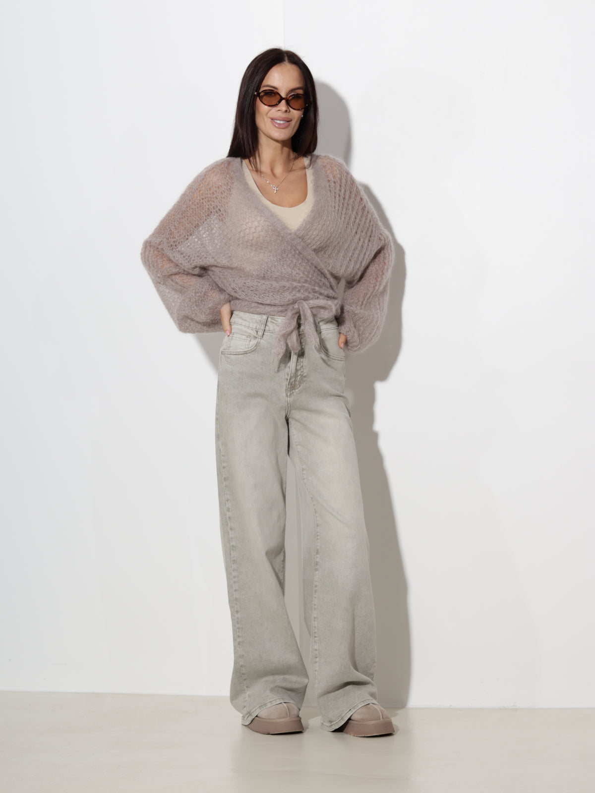 Taupe jaka, mohēra 'Wrap efekta' - 21400