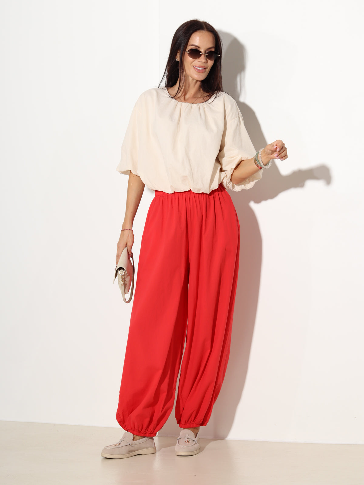 Pienbalts balontipa tops, boho stilā - 20166