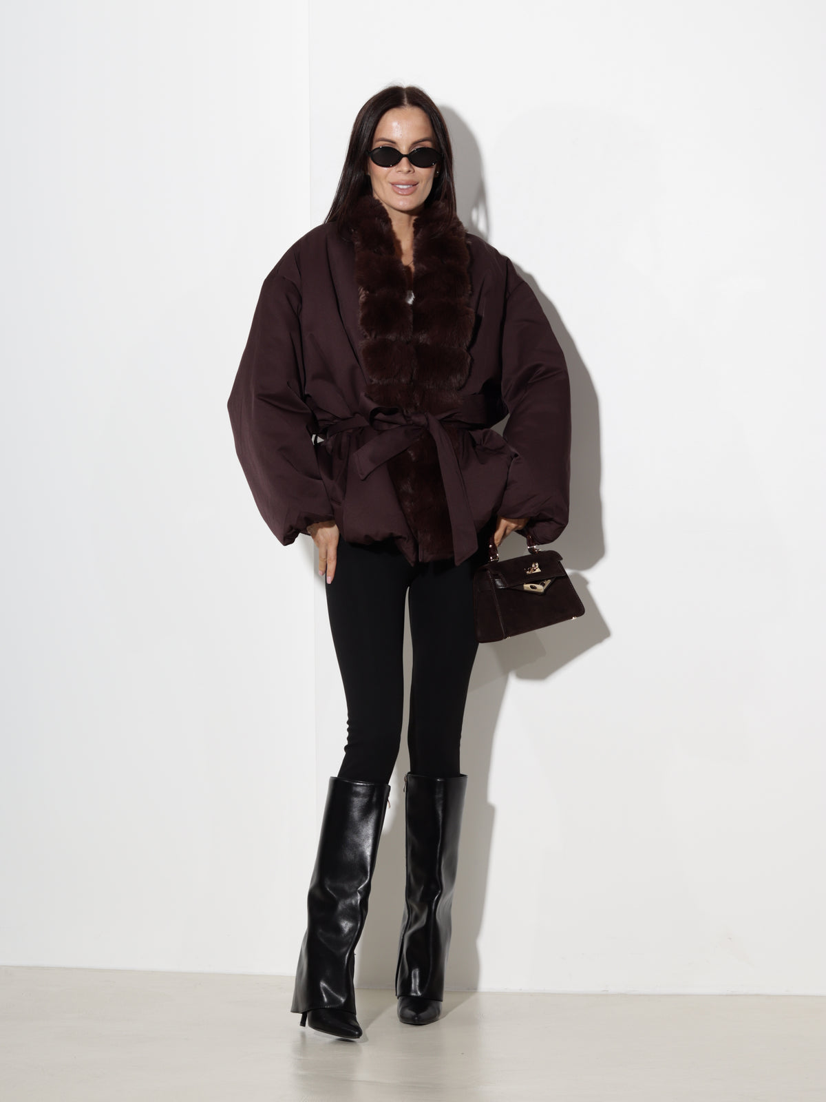 Tumši violeta auduma virsjaka "Šiks"- 21445