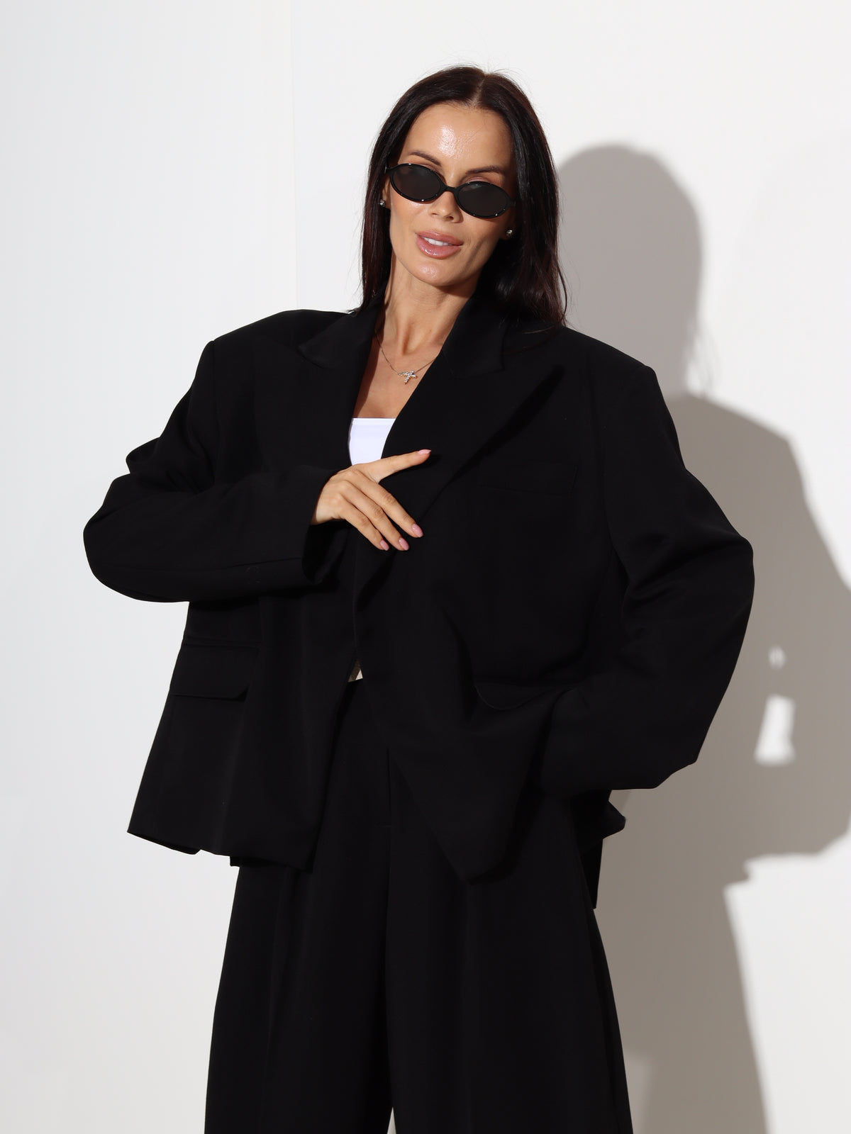 Melna oversize žakete 'Relaxed fit' - 19903