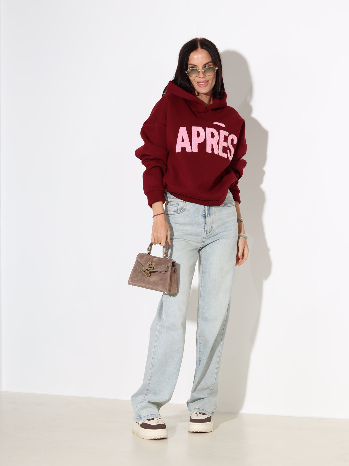 Bordo džemperis/hūdijs "Aprēs" - 18035