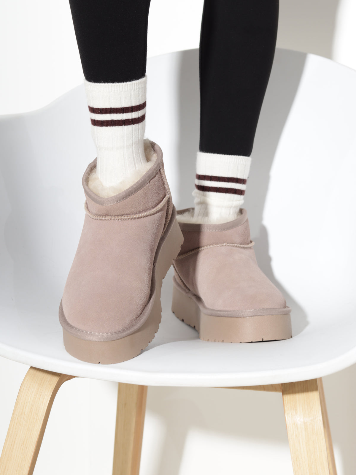 Bēši, d/zamšādas 'UGG' tipa zābaki  - 21202