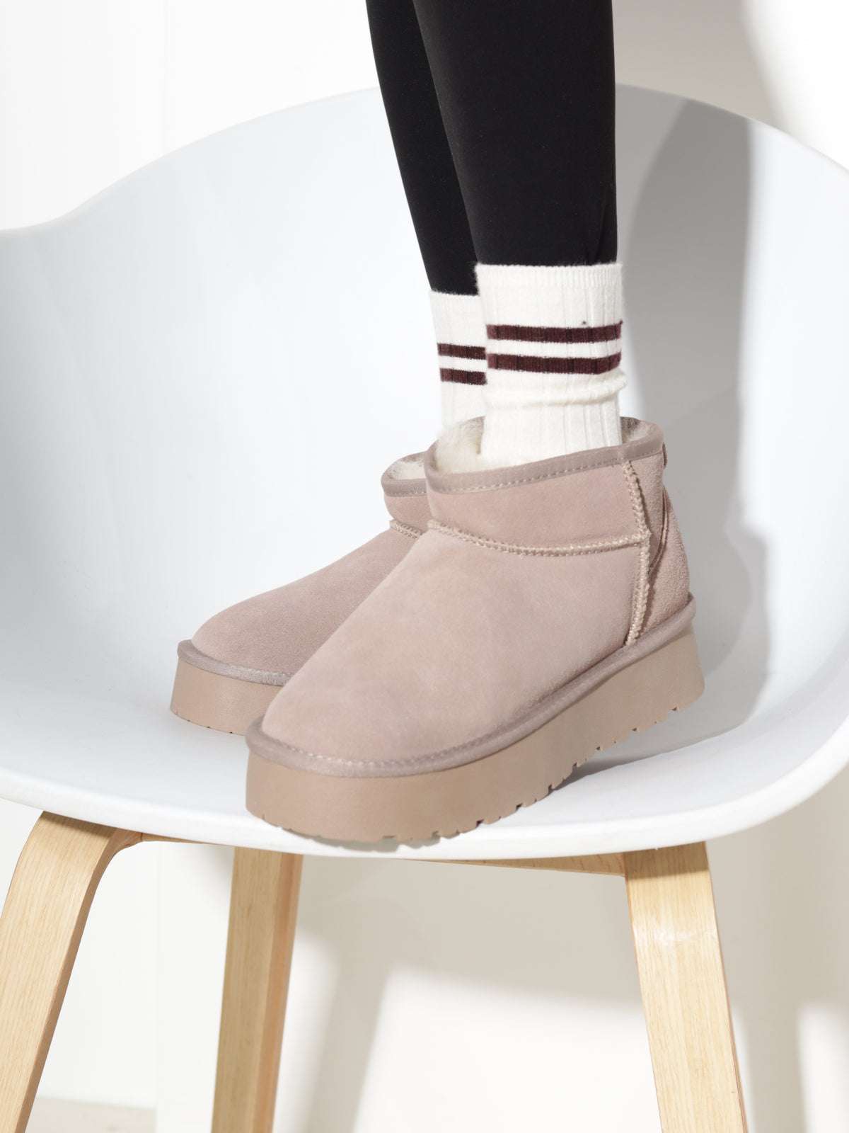 Bēši, d/zamšādas 'UGG' tipa zābaki  - 21202