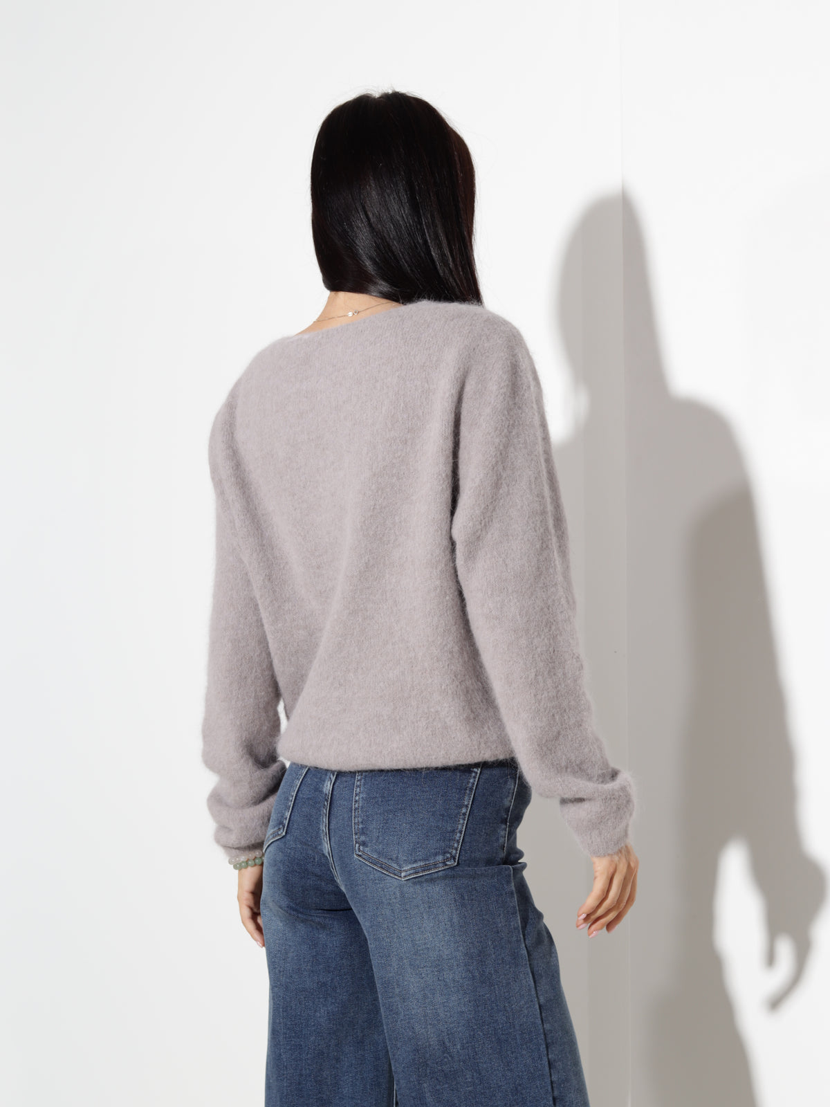 Taupe "Rabbit hair" pogājama jaka- 21235