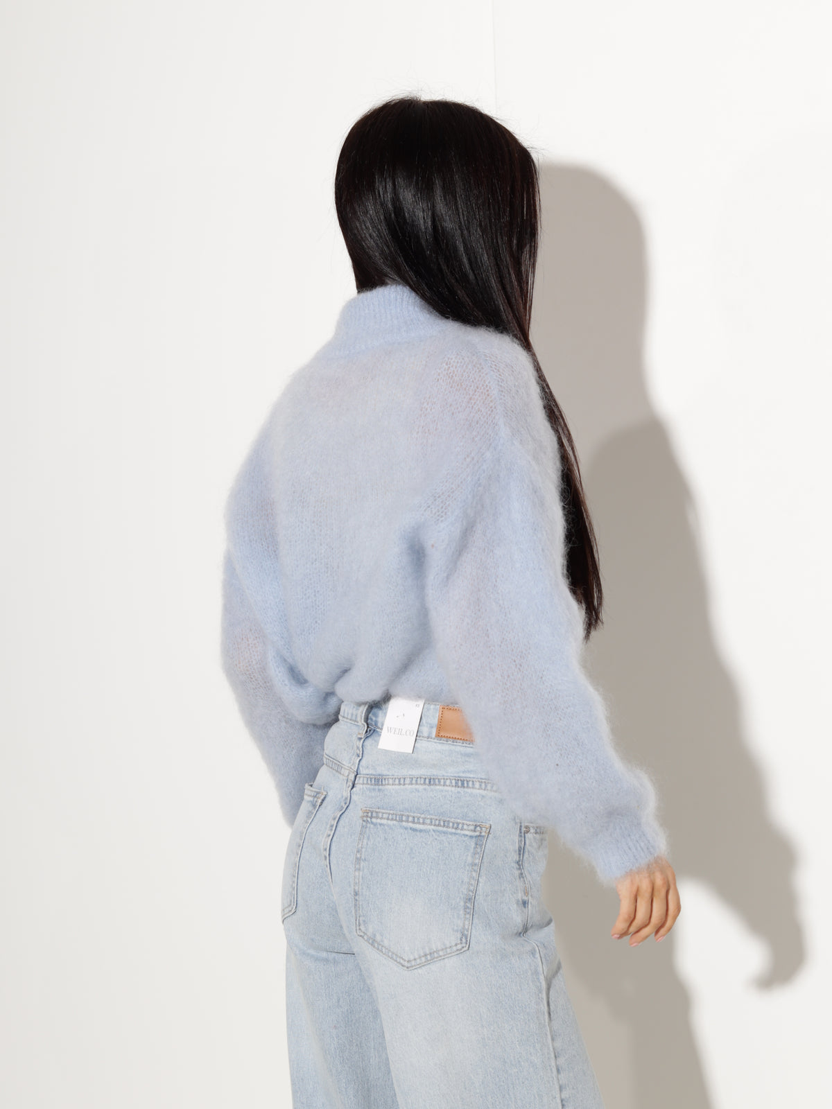 Baby blue mohēras jaka ar rāvējslēdzēju - 21512