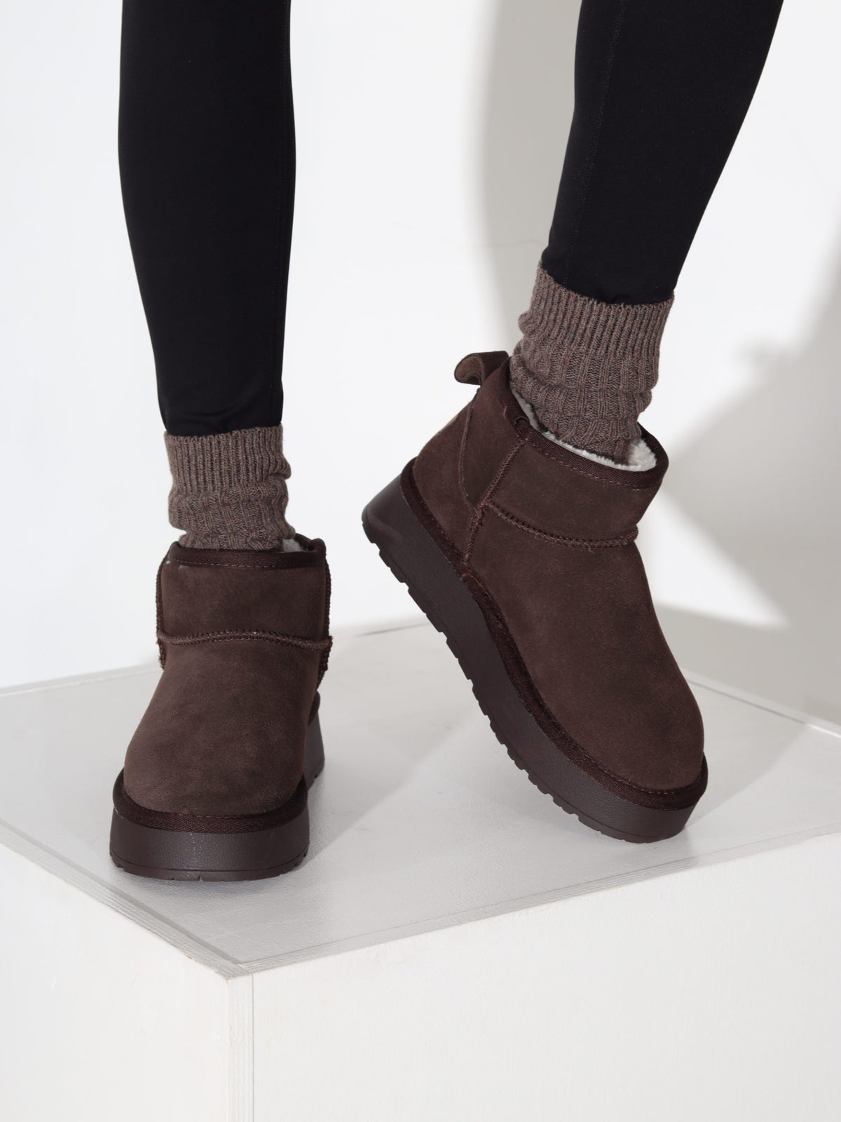 Šoko, d/zamšādas mini 'UGG' tipa zābaki  - 17729